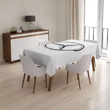 ubrus Sablio Ubrus Logo 1 Bílá - 130x130 cm