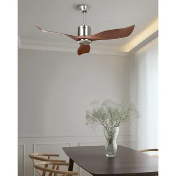 Domácí ventilátor Stropní ventilátor hnědý syntetický materiál dálkové ovládání moderní skandinávský obývací pokoj Beliani