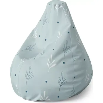 Sedací pytel Sablio Sedací vak Pear Modré a bílé lístky - 70 x 95 x 15 cm