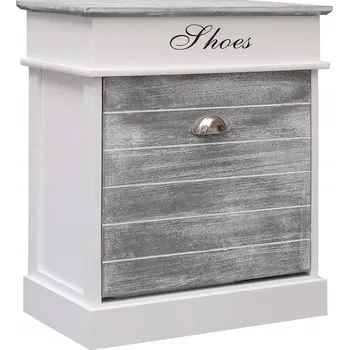 Botník Dřevěná botník šedo-bílá 50 x 28 x 58 cm