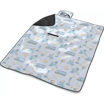 deka Sablio Plážová deka Stavebnice a vláčky: 200x140 cm