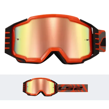 Motodoplněk LS2 Helmets LS2 CHARGER PRO GOGGLE H-V ORANGE WITH IRIDIUM VISOR