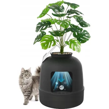 Kočičí Toaleta pelíšek pro kočky ve tvaru květináče umělý květ Lifewit