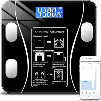 Osobní váha KOUPELNOVÁ VÁHA SLIM ANALYTICKÁ ELEKTRONICKÁ SMART LCD 180KG iOS Android