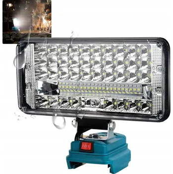 Lampička 90W 60LED PRACOVNÍ LAMPA HALOGEN LED NA LITHIOVOU BATERII se 2USB 7"