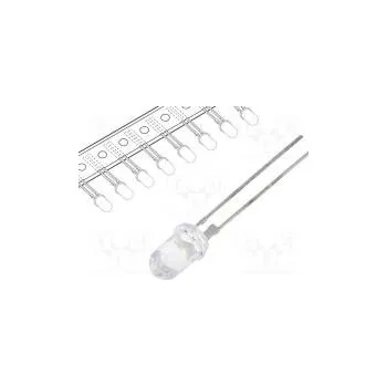Dioda LED 5mm bílá studená 75000mcd 15° 50mA 3÷3,8V Čelo vypouklé