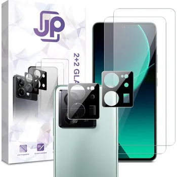 JP Combo pack, Sada 2 tvrzených skel a 2 sklíček na fotoaparát, Xiaomi 13T
