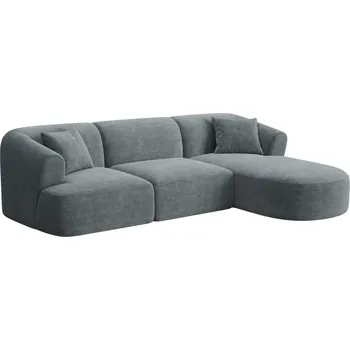 Pohovka Cosmopolitan Design Šedá manšestrová rohová pohovka Campi 256 cm, pravá