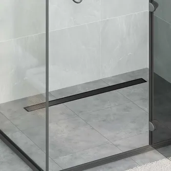 Odvodňovací žlab vidaXL Sprchový odtok 2 v 1 s 360° sifonem Černá 90 cm