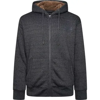 Pánská mikina Velká pánská mikina na zip zateplená s kapucí KAM 7088 tmavě šedá (3XL)