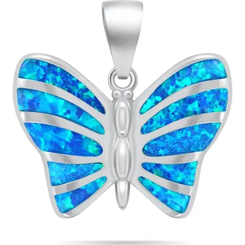 Módní doplněk Brilio Silver Něžný stříbrný přívěsek Motýl s modrým opálem PT136WB + 2 měsíce na vrácení zboží