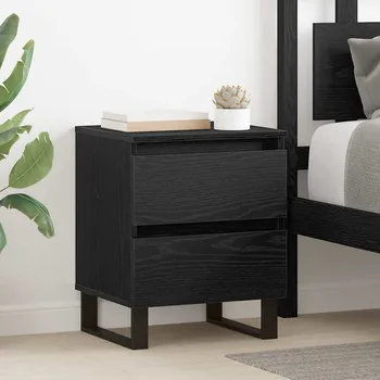 Noční stolek Noční skříňka Černý dub 40 x 35 x 50 cm kompozitní dřevo