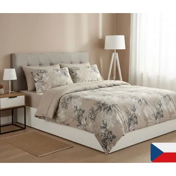 Povlečení Kvalitex Provence Collection Lavender bílé 140 x 200, 70 x 90 cm nitěné knoflíky