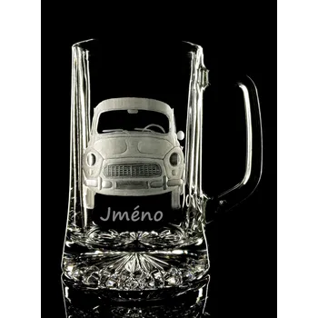 Sklenice půllitr s rytinou Octavia - ručně ryté (broušené) dárek pro motoristu s vaším jménem