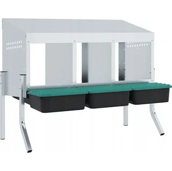 Hnízdní box pro slepice 83,5 x 50 x 63/68 cm stříbrný, tmavě zelený, černý