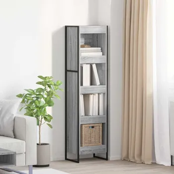 Příborník do zásuvky Knihovna Šedá Sonoma 80 x 30 x 155 cm kompozitní dřevo