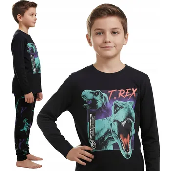 Jurský svět BAWLNĚNÉ, černé chlapecké pyžamo, DVOUDÍLNÉ 146/152 cm