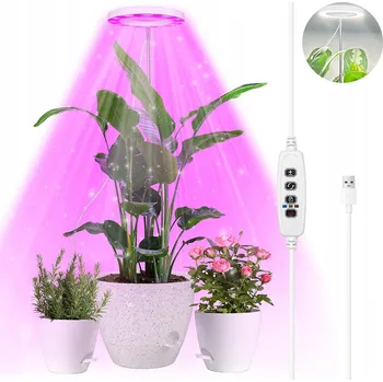 Osvětlení pro růst rostliny LED LAMPA PRO ROSTLINY Pěstební Světlo Žárovka Grow TIMER