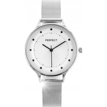Hodinky DÁMSKÉ HODINKY PERFECT F351 Stříbrný nastavitelný náramek + KRABIČKA