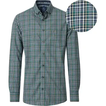 Pánská košile Velká pánská kostkovaná košile s dlouhým rukávem Redmond 252400111-600 tmavě modro-zelená (2XL)