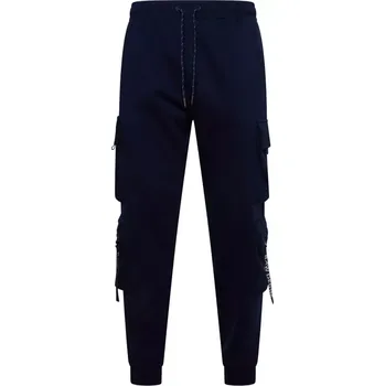 Oblečení a móda Velké pánské teplákové kalhoty typu cargo Kam 244 s pružným lemem tmavě modré (6XL)