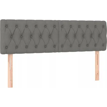 Čelo postele nastavitelné, tmavě šedá látka, 144x7x78/88 cm