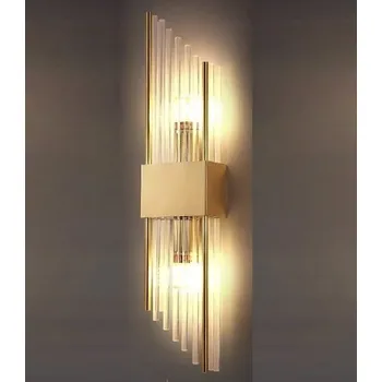 Nástěnné svítidlo Slash - Malé křišťálové nástěnné svítidlo 35 cm, 2x G9, mosaz, zlaté