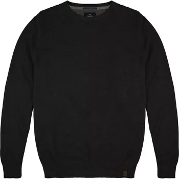 Pánský svetr Velký pánský svetr hladký přes hlavu Double Urban Outfitters Knit-8025 černý (6XL)