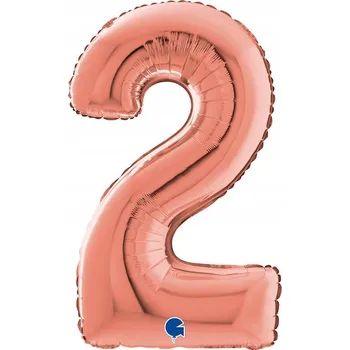 Balónek Fóliový balónek Grabo růžovo-zlatý číslice 2, 66 cm (26 palců)