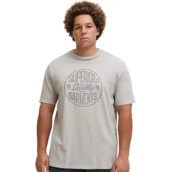 Pánská móda Velké pánské tričko s krátkým rukávem a potiskem Jack & Jones 12288204 světle šedé (7XL)