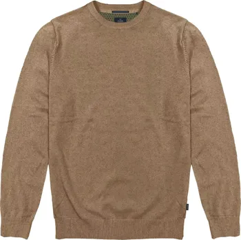 Pánský svetr Velký pánský hladký svetr přes hlavu Double Urban Outfitters KNIT-8019 béžový (4XL)