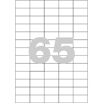 Samolepící etiketa Univerzální samolepicí etikety Spoko 38 x 21,2, 65 etiket na A4, 6500 etiket v balení