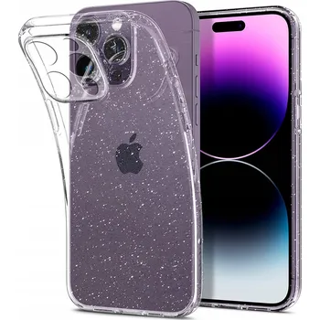 Pouzdro na mobilní telefon Pouzdro Silikonové pro Apple iPhone 14 Pro - Třpytivé Brokátové + Sklo