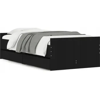 Postel Rám postele se zásuvkami - 193x93x50 cm, černý