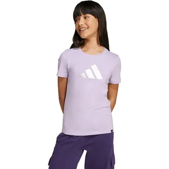 Dětská móda Dětské bavlněné tričko adidas JV5263 fialová 04X, vel. 170