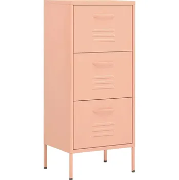 Komoda Úložná skříňka růžová, ocel, 42,5x35x101,5 cm, vyrovnávací nožičky, vod