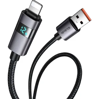 Mcdodo – datový kabel (CA-6490) – USB-A na Lightning, LED displej, 3A, 1,2m – černý