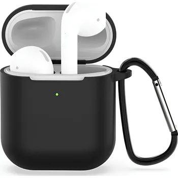 Příslušenství pro sluchátka Techsuit – silikonové pouzdro – pro AirPods 1 / AirPods 2, hladký ultratenký materiál – černé