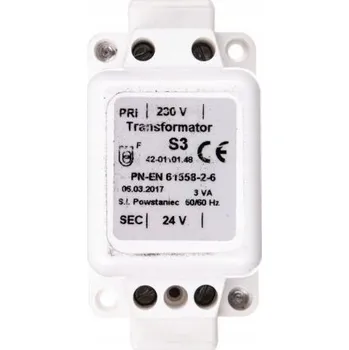 Transformátor Jednofázový transformátor S-3 3VA 230V/24V