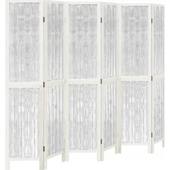 Paraván Dekorační Paraván Bílý Masivní Dřevo Paulownia 210x180 cm