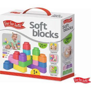 ostatní stavebnice Stavebnice Far Far Land 21 ks - Barevné měkké bloky pro děti 12m+, bezpečný