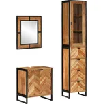 vidaXL 3dílná koupelnová sestava železo a masivní akáciové dřevo [3217120]