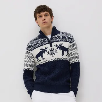 Pánský svetr Reserved - Svetr s rolákem - tmavomodrá - 948GC-59P - 948GC-59P-S