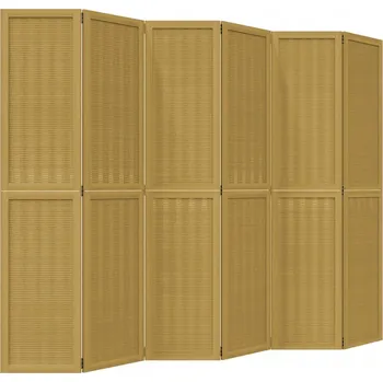 Paraván Paraván bambusový hnědý 6-dílný 210x180 cm masivní dřevo