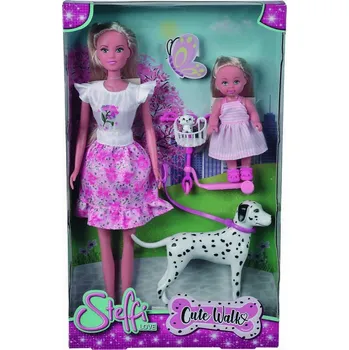 Panenka Panenky Steffi a Evi na procházce se psem Simba 105733605 Cute Walk Věk 3+ 29 cm