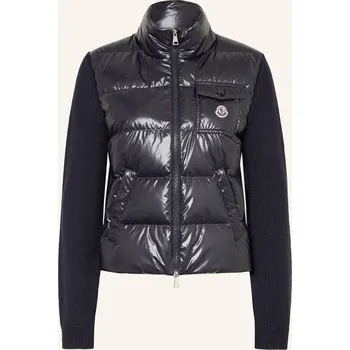 Dámský svetr Moncler Dámský Svetr Z Kombinace Materiálů, tmavě modrá, 42