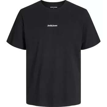 Oblečení a móda Velký pánský tričko s potiskem na zádech krátké rukávy Jack & Jones 12285533 černé (5XL)