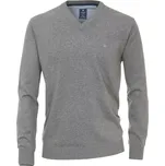 Velký pánský svetr přes hlavu s výstřihem do V Redmond 600-70 šedá (5XL)