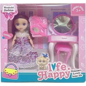 Panenka PANENKA S TOALETNÍM STOLKEM A DOPLŇKY