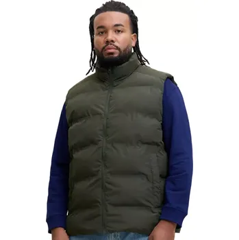 Pánská vesta Velká pánská prošívaná vesta s límcem Jack & Jones 12279427 khaki (5XL)